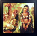 Indian Villagers Design Satin Matt Texture UV Art Painting Kafalo