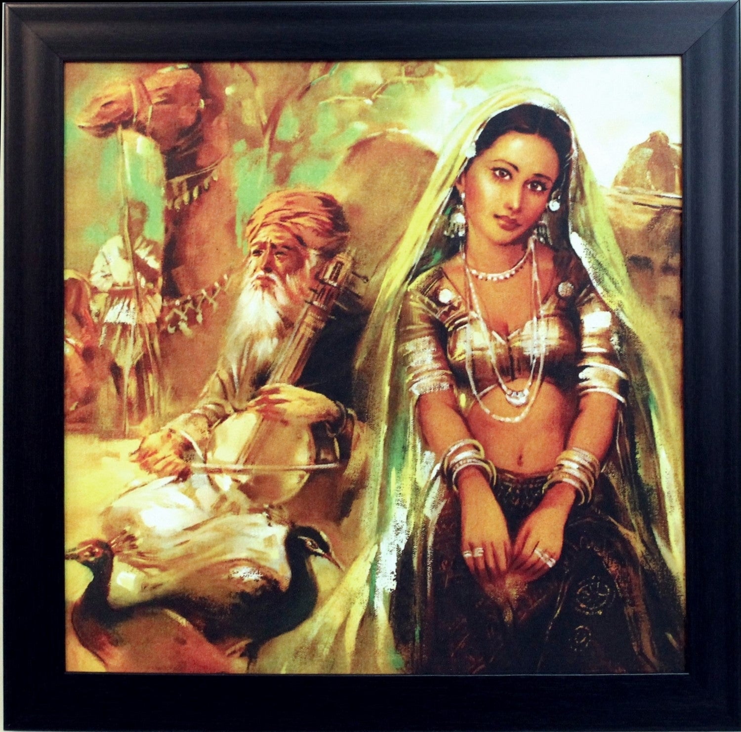 Indian Villagers Design Satin Matt Texture UV Art Painting Kafalo