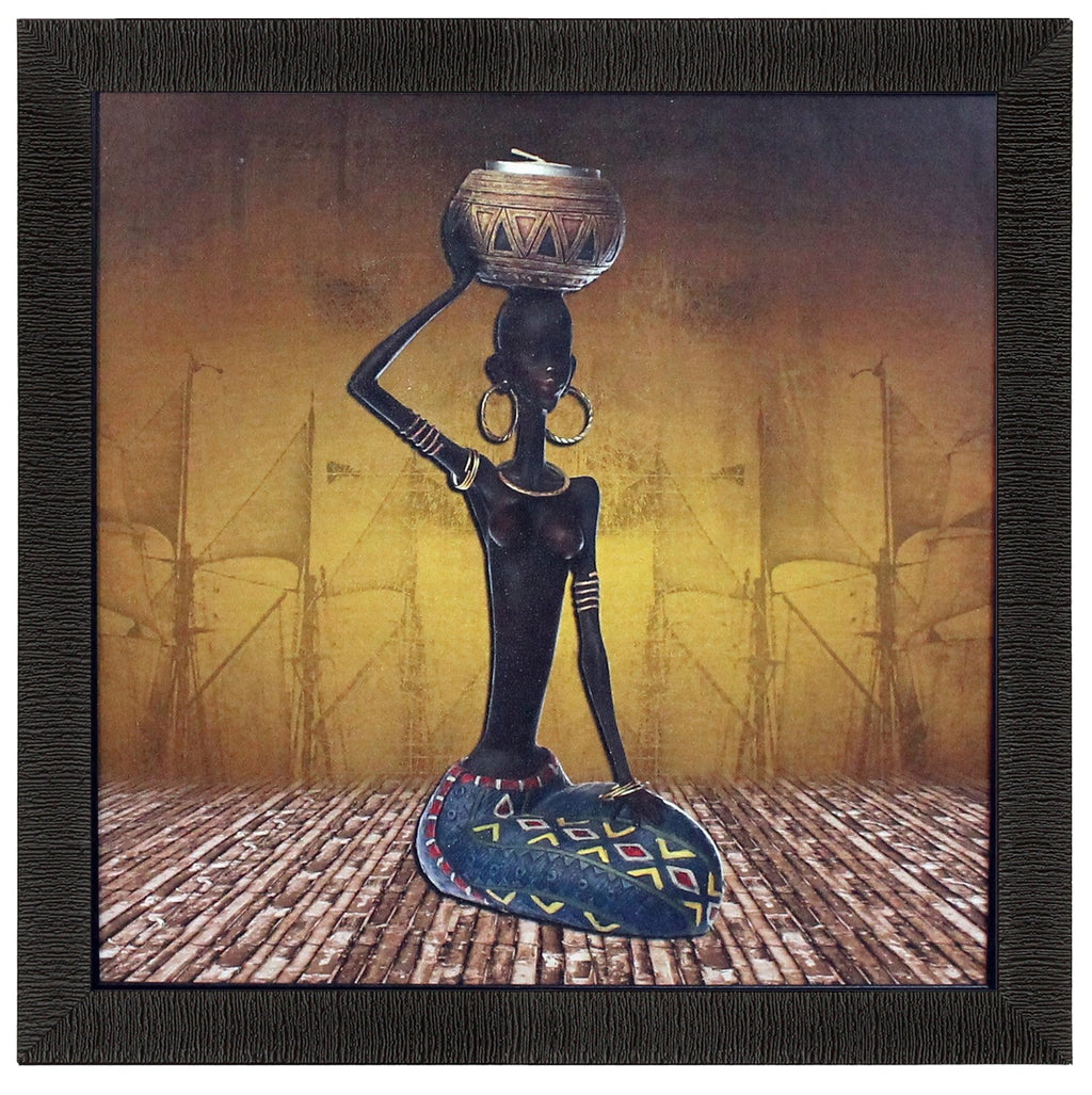 Tribal Women Theme Satin Matt Texture UV Art Painting Kafalo