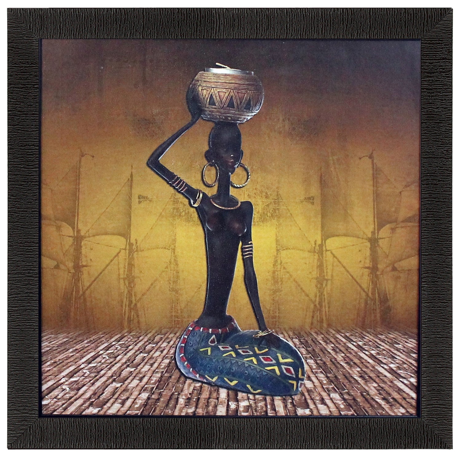 Tribal Women Theme Satin Matt Texture UV Art Painting Kafalo