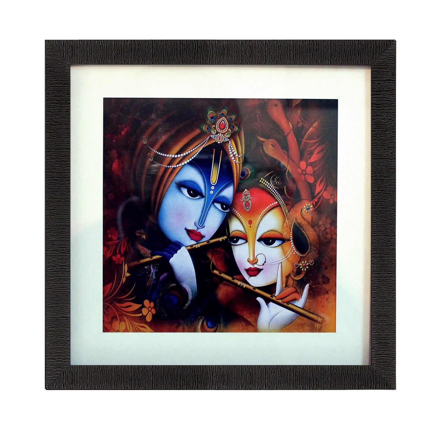 Radha Krishna Satin Matt Texture UV Art Painting Kafalo