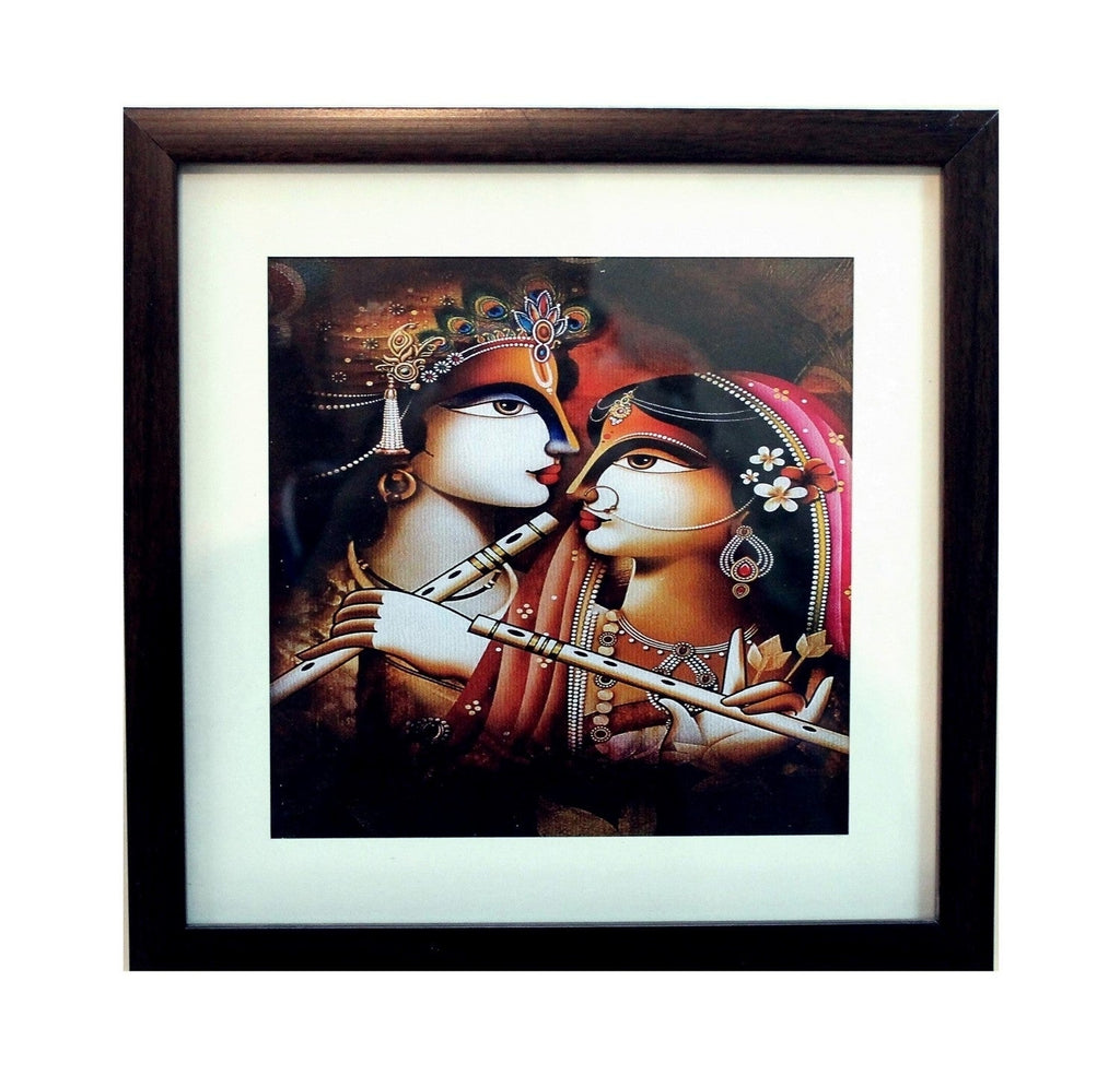 Radha Krishna Satin Matt Texture UV Art Painting Kafalo