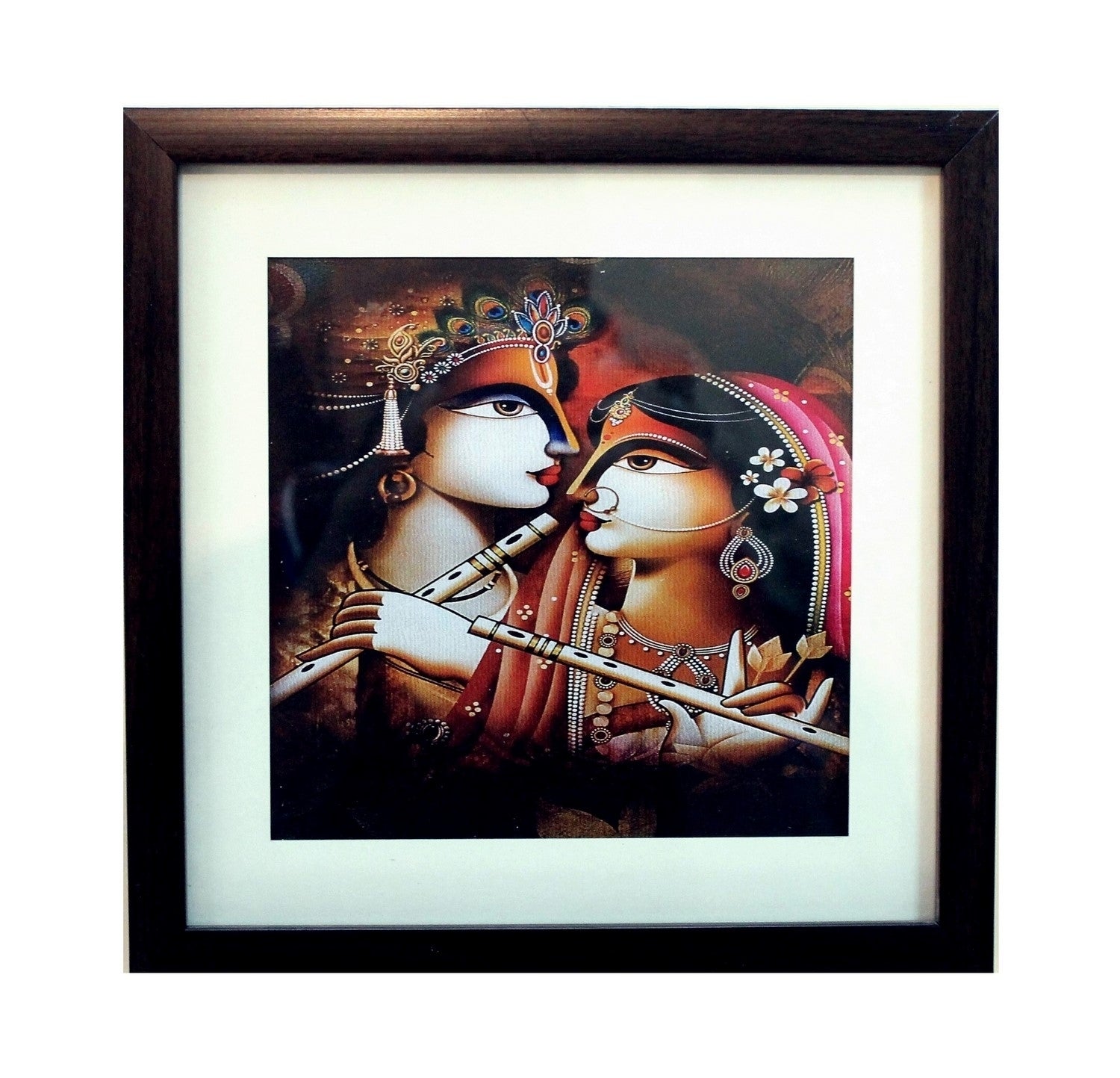 Radha Krishna Satin Matt Texture UV Art Painting Kafalo