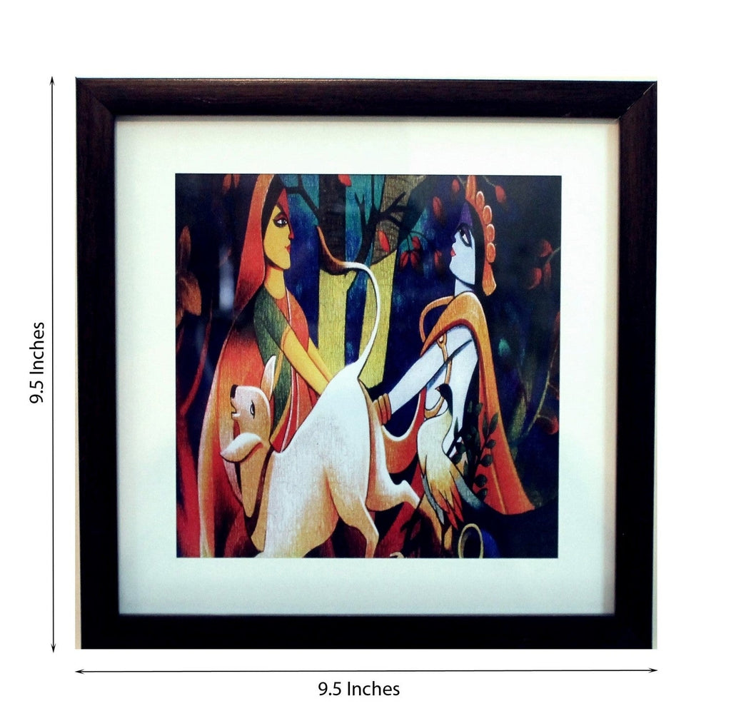 Radha Krishna Satin Matt Texture UV Art Painting Kafalo