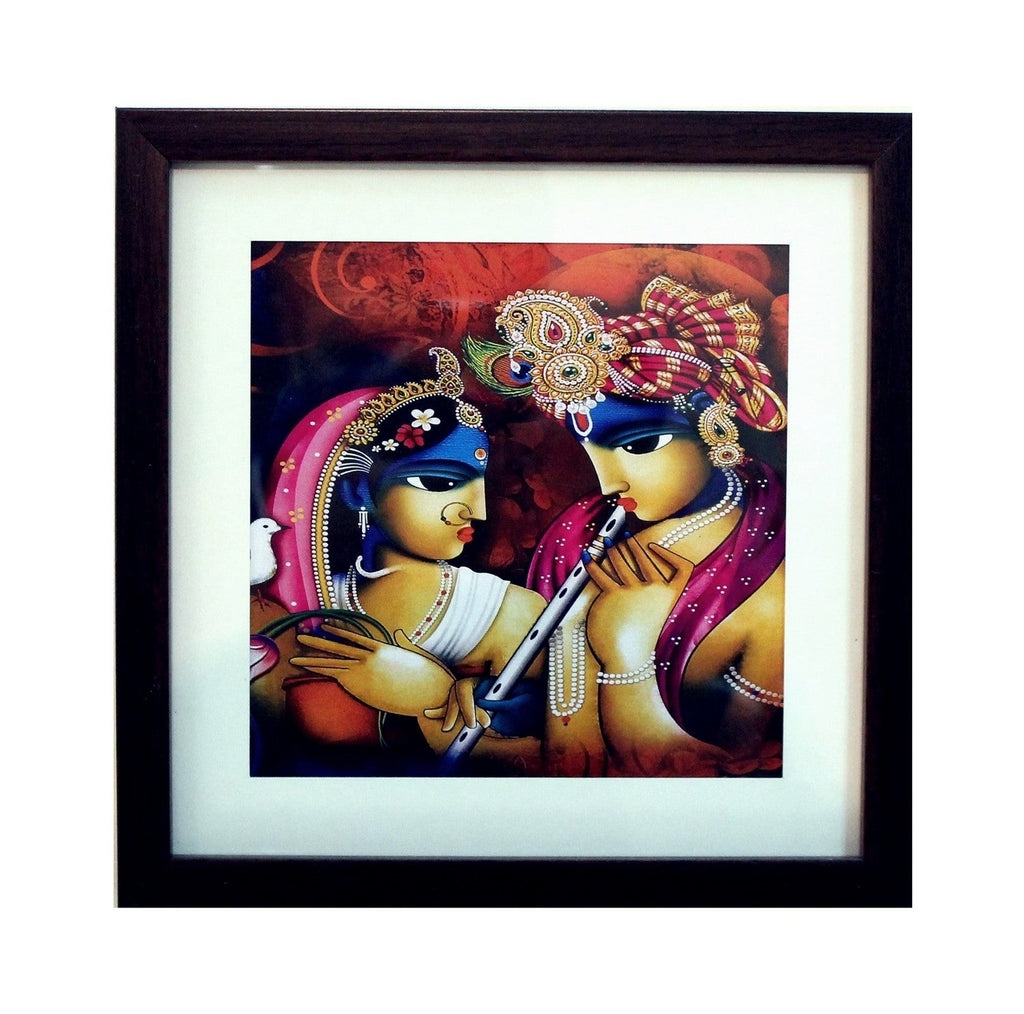 Radha Krishna Satin Matt Texture UV Art Painting Kafalo