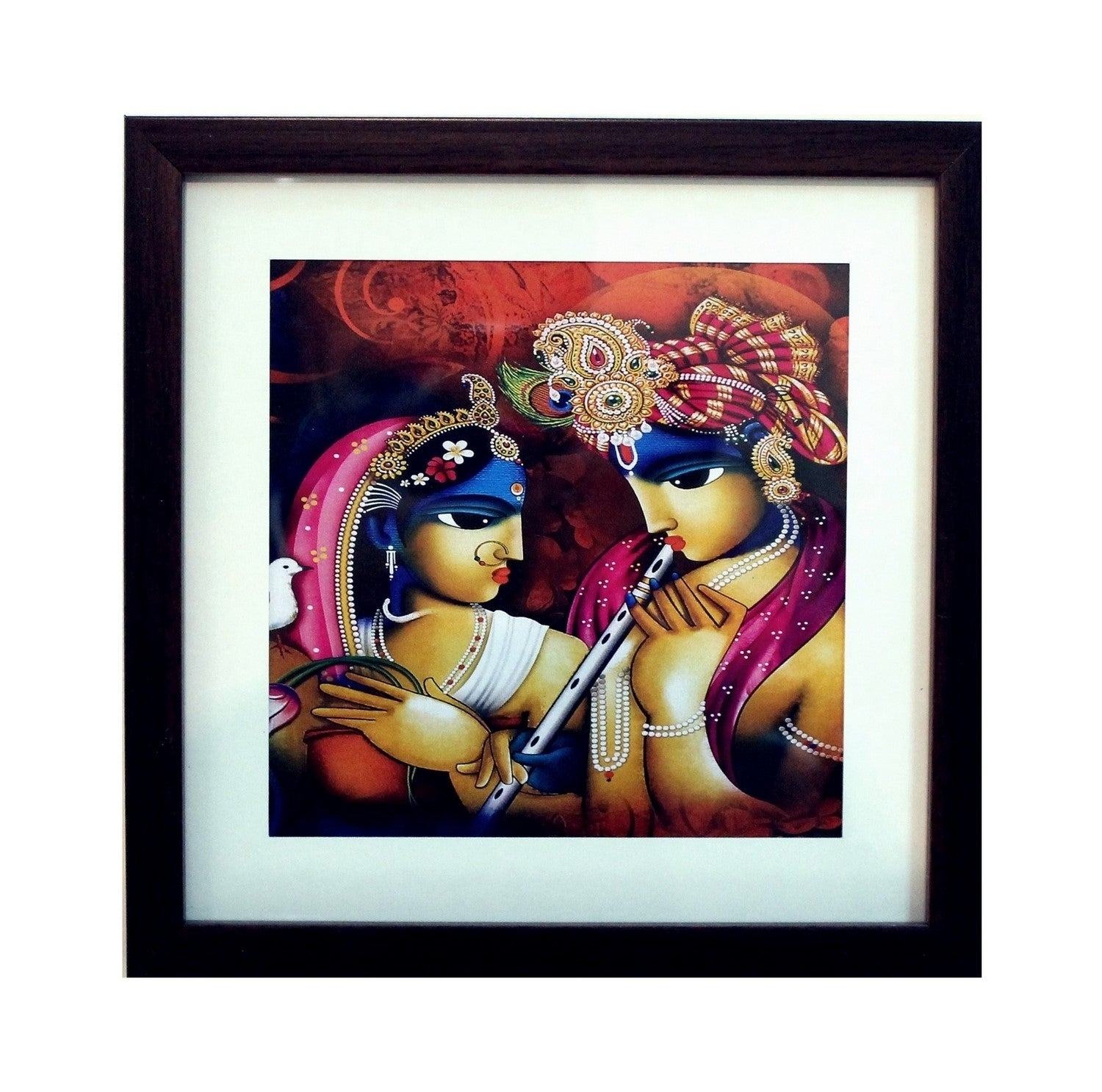 Radha Krishna Satin Matt Texture UV Art Painting Kafalo