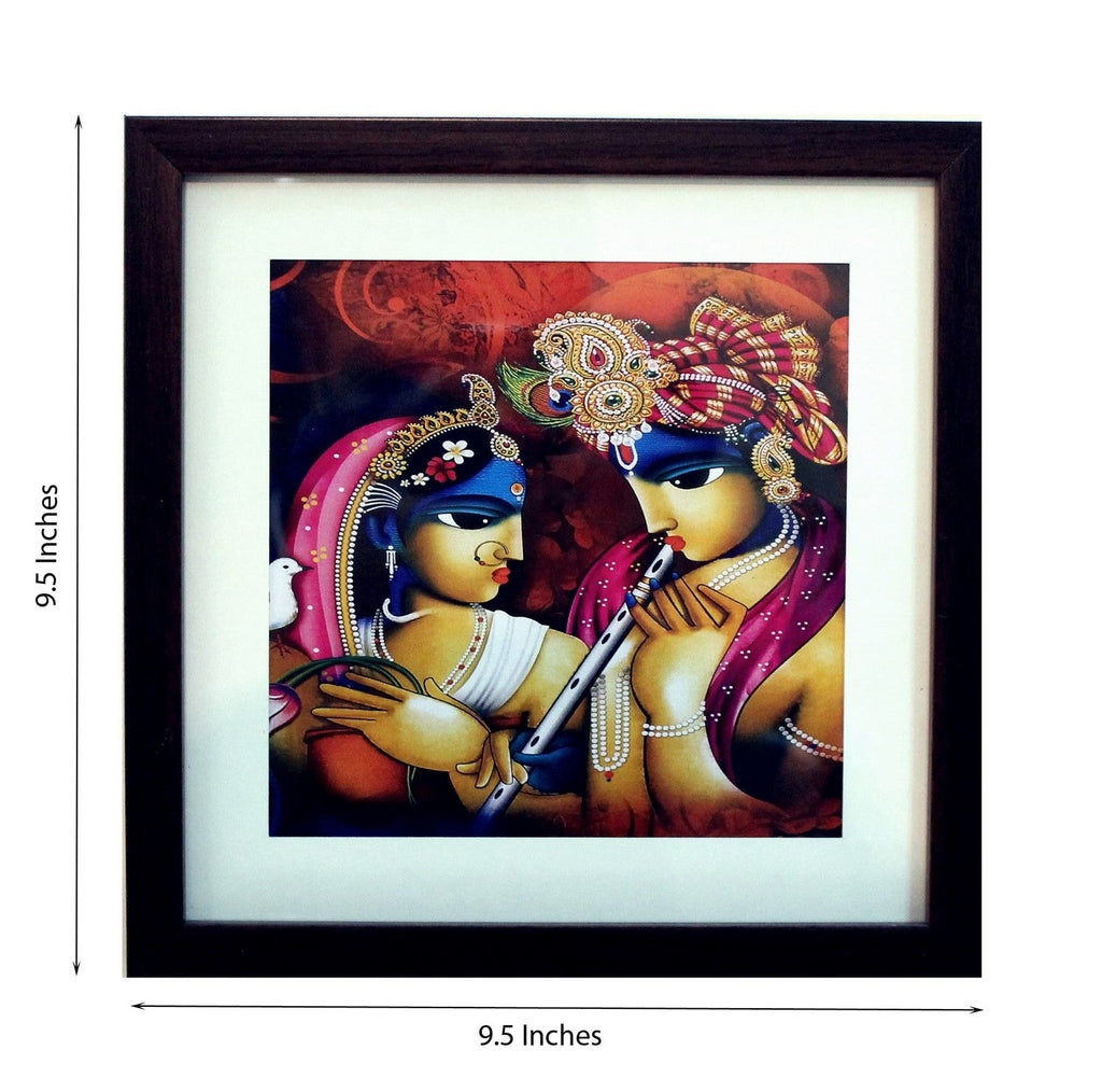 Radha Krishna Satin Matt Texture UV Art Painting Kafalo