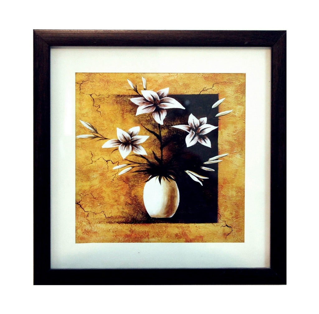 Abstract Pot and Flower Theme Satin Matt Texture UV Art Painting Kafalo