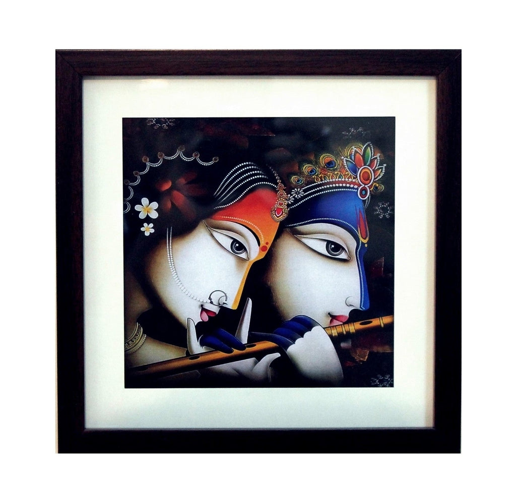 Radha Krishna Satin Matt Texture UV Art Painting Kafalo