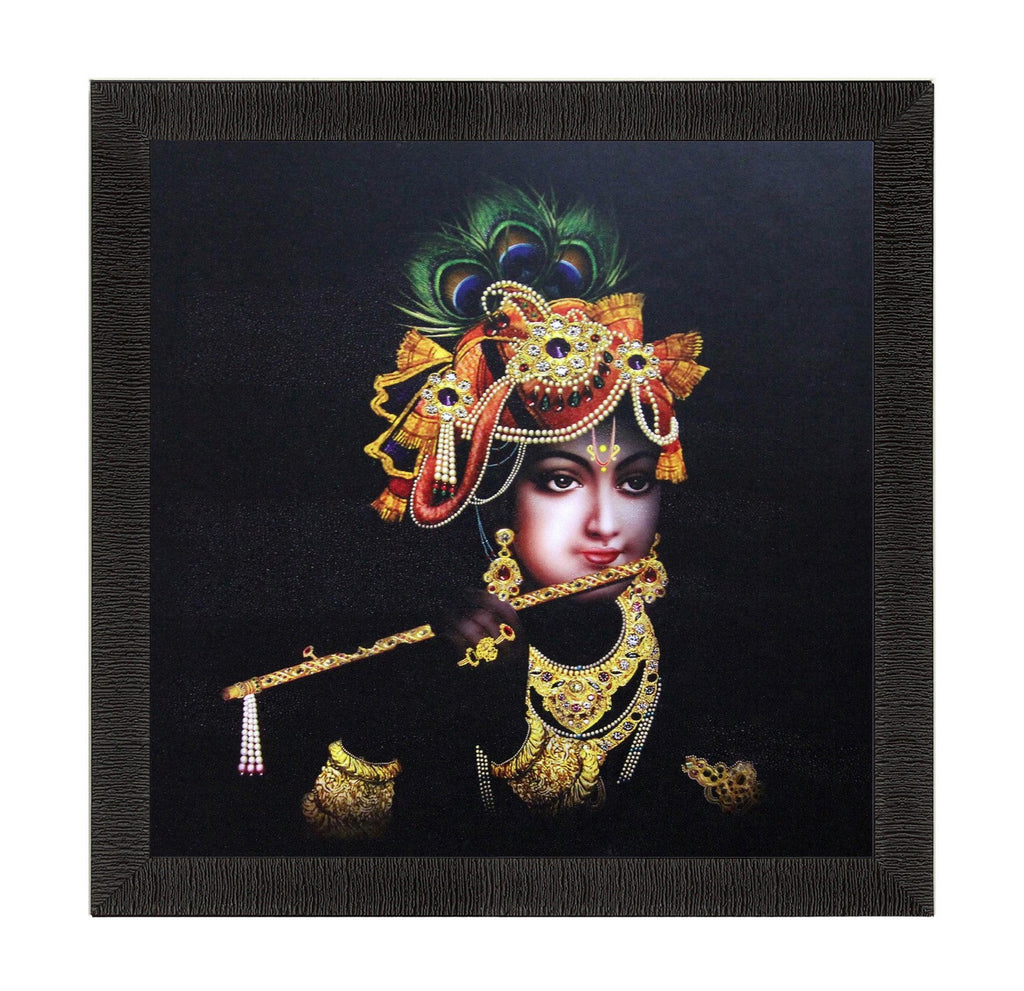 Krishna Playing Flute Painting Digital Printed Religious Wall Art Kafalo