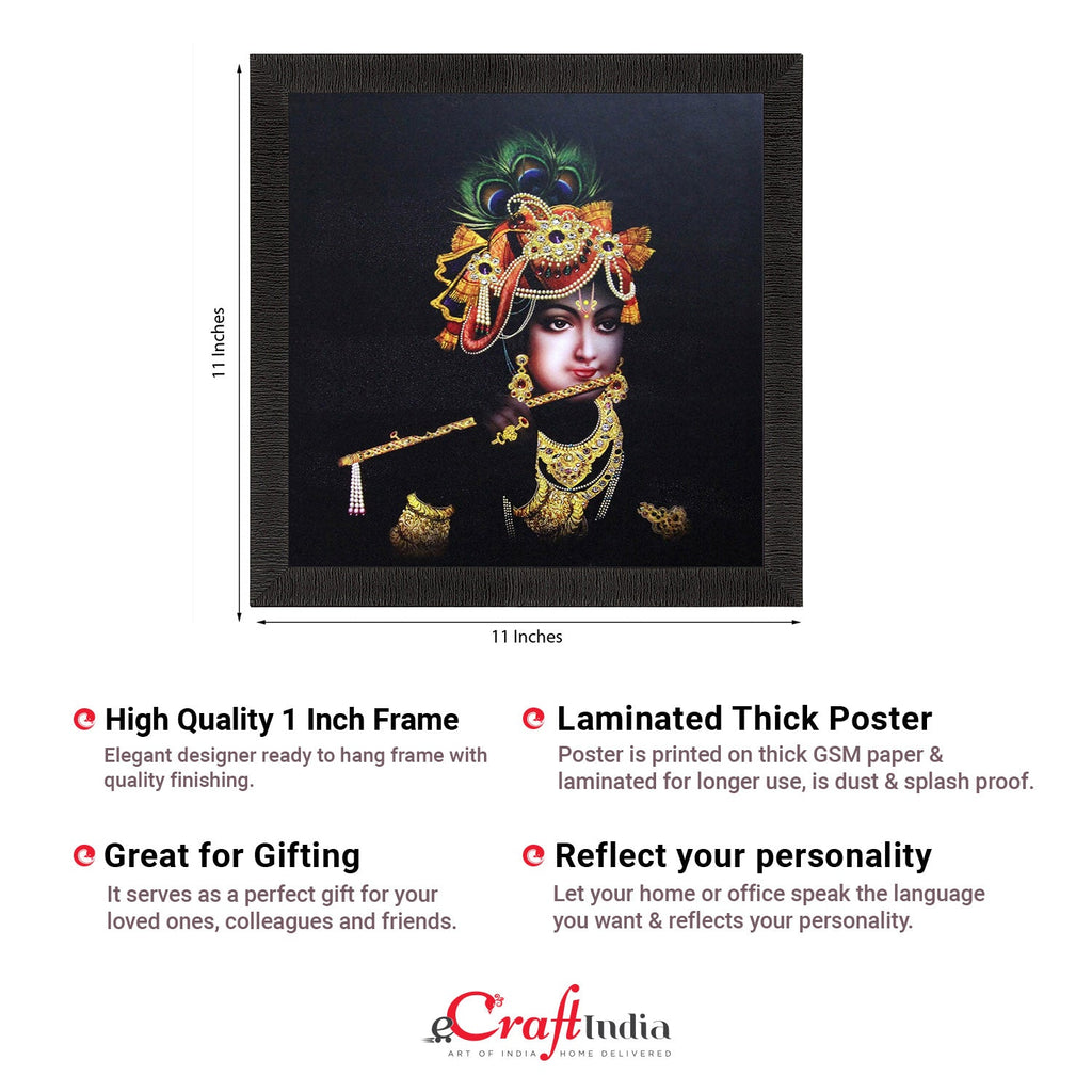Krishna Playing Flute Painting Digital Printed Religious Wall Art Kafalo