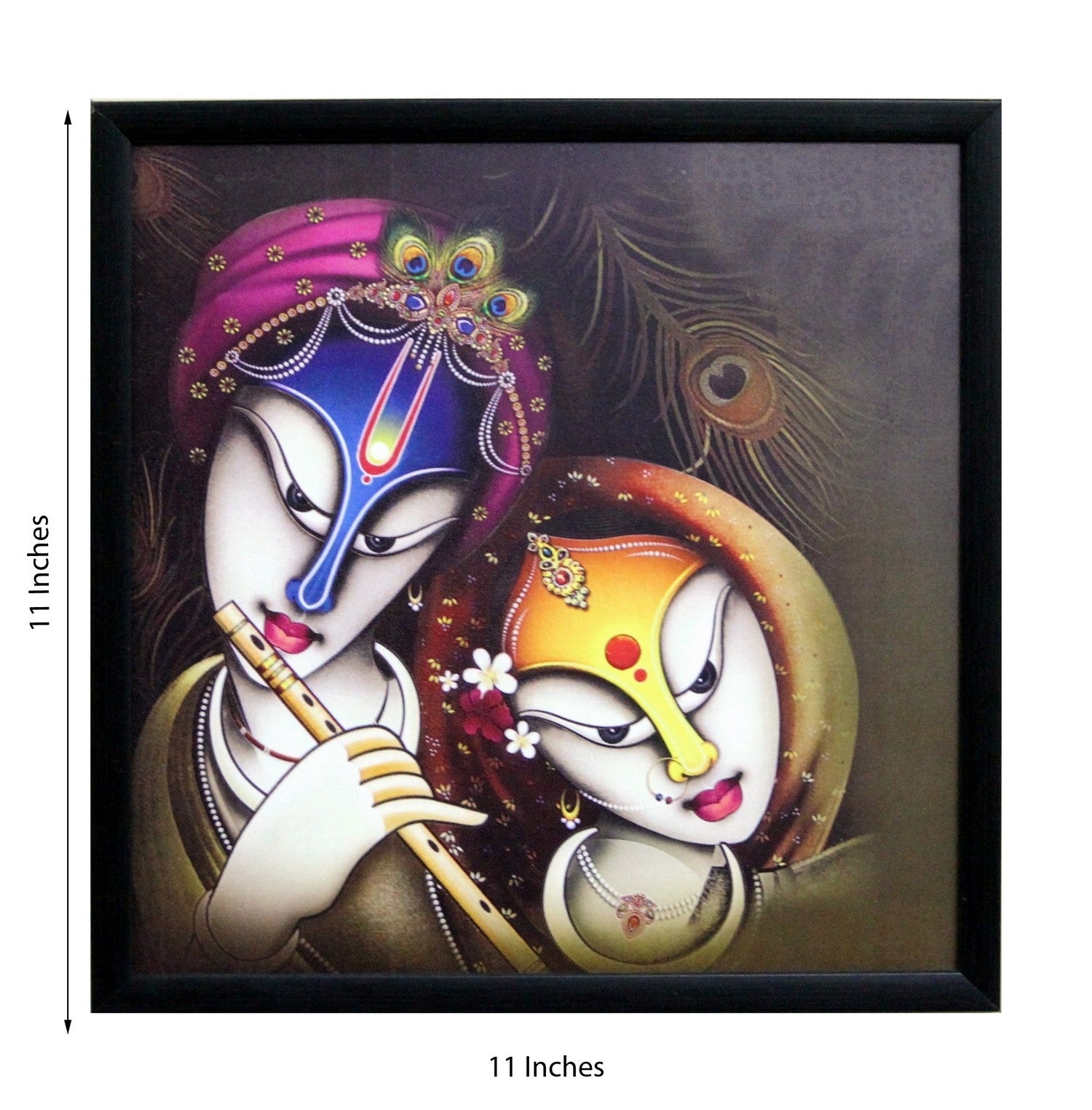 Radha Krishna Satin Matt Texture UV Art Painting Kafalo