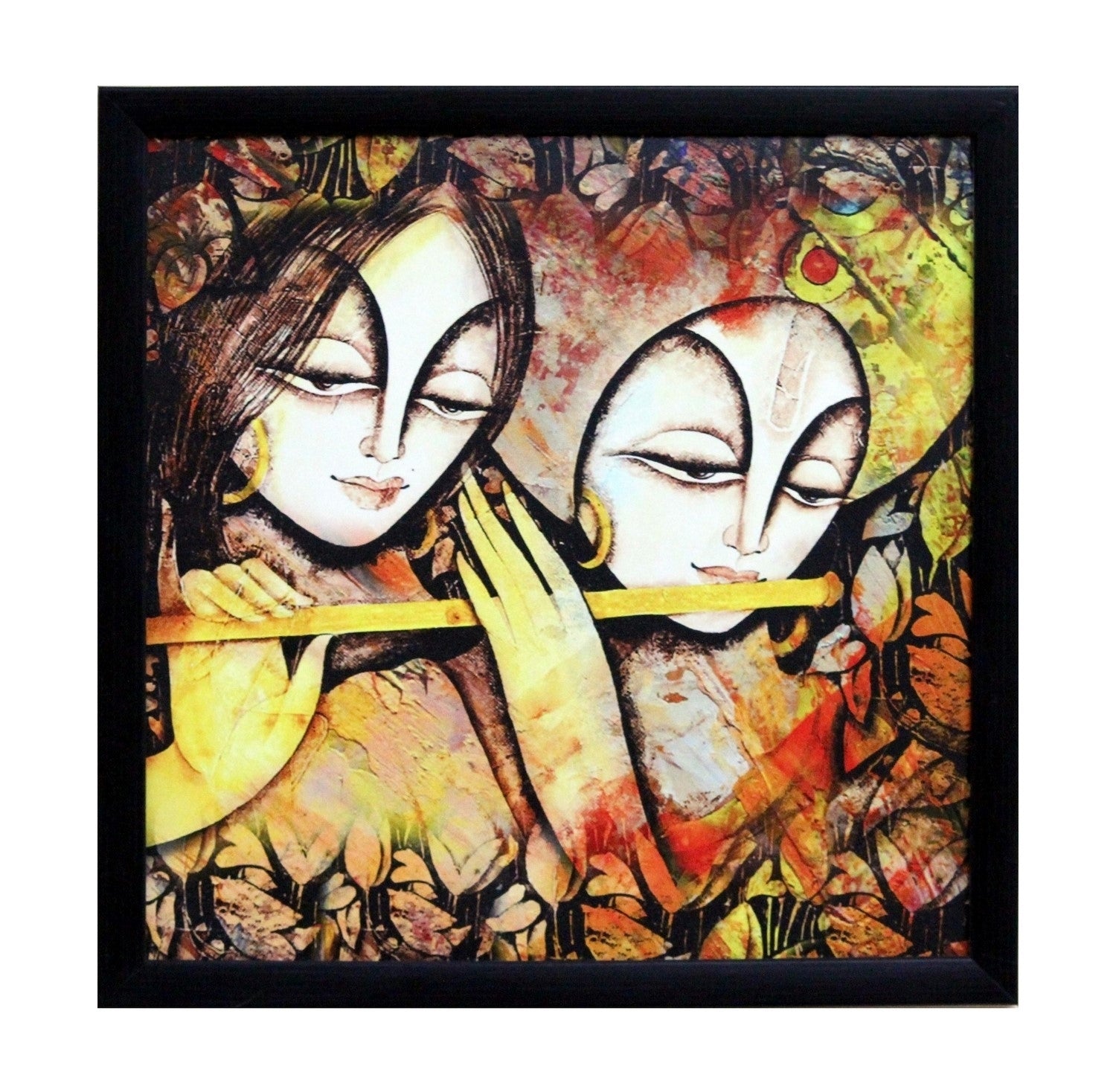 Radha Krishna Satin Matt Texture UV Art Painting Kafalo