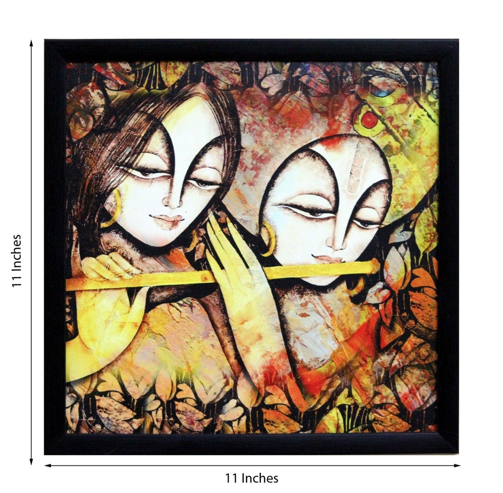 Radha Krishna Satin Matt Texture UV Art Painting Kafalo