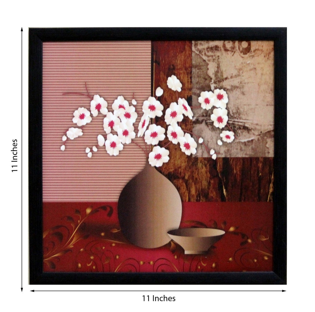 Abstract Pot and Flower Theme Satin Matt Texture UV Art Painting Kafalo
