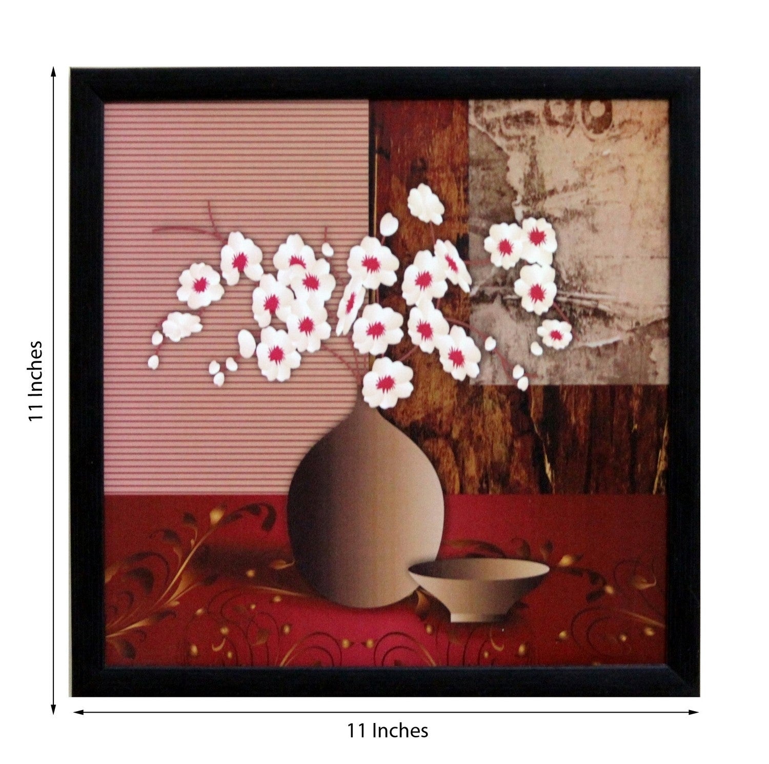 Abstract Pot and Flower Theme Satin Matt Texture UV Art Painting Kafalo