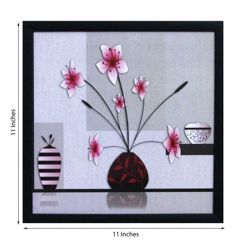 Abstract Pot and Flower Theme Satin Matt Texture UV Art Painting Kafalo