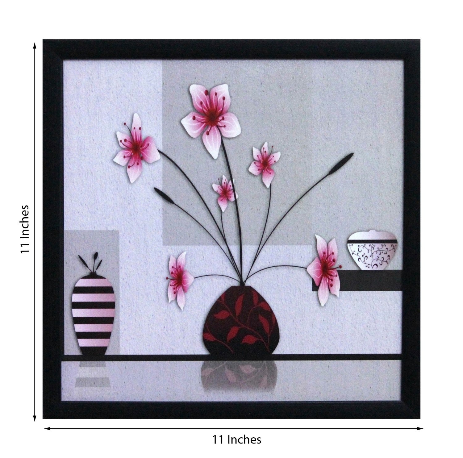 Abstract Pot and Flower Theme Satin Matt Texture UV Art Painting Kafalo