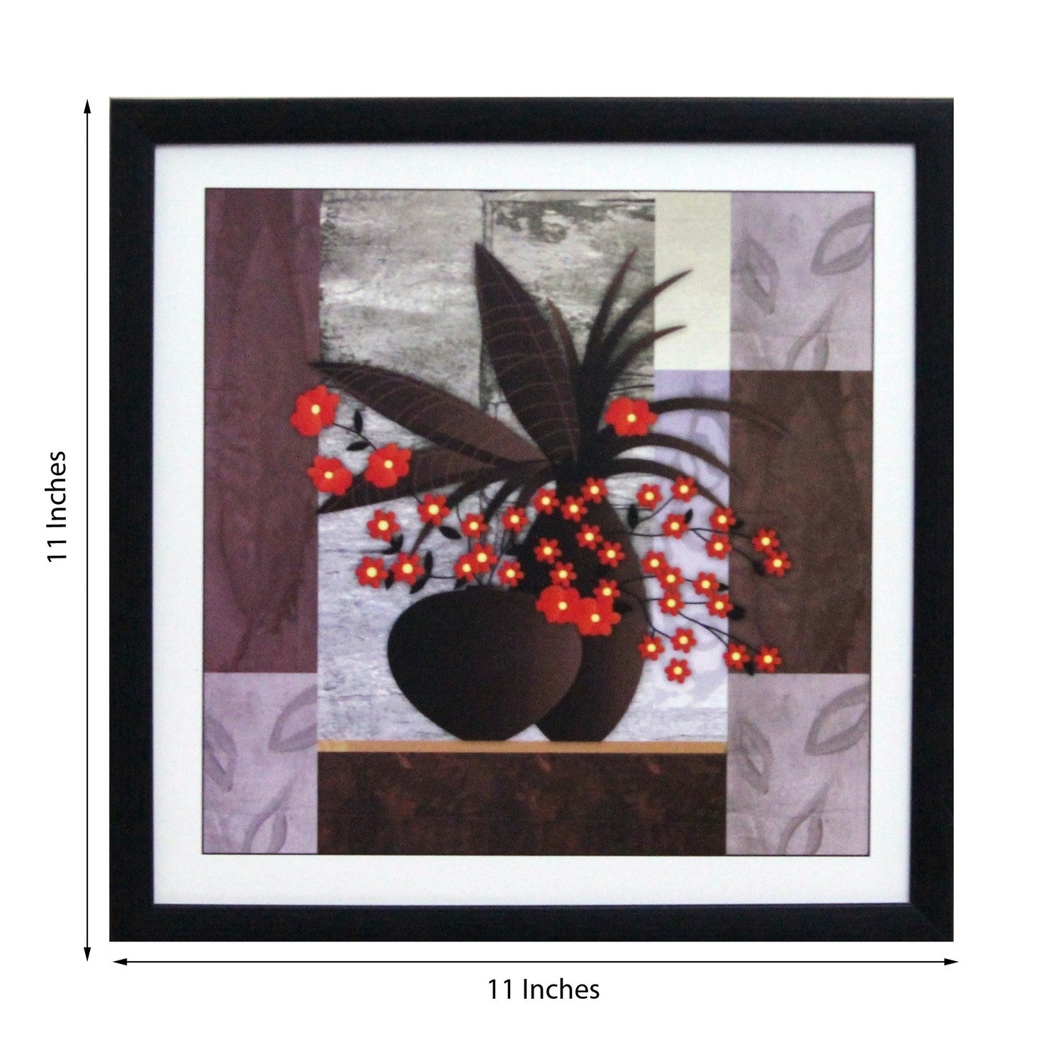 Abstract Pot and Flower Theme Satin Matt Texture UV Art Painting Kafalo