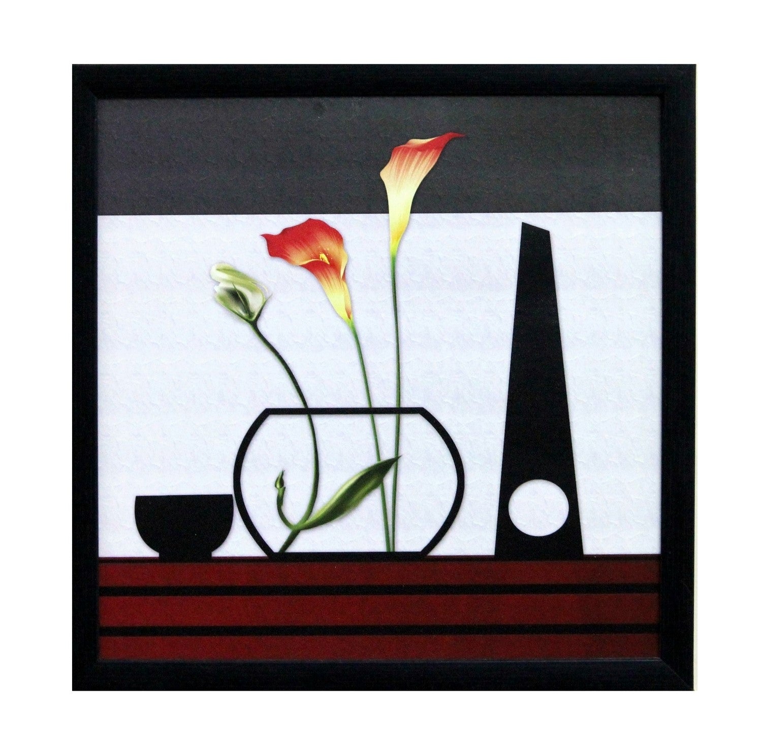 Abstract Flowers Theme Satin Matt Texture UV Art Painting Kafalo