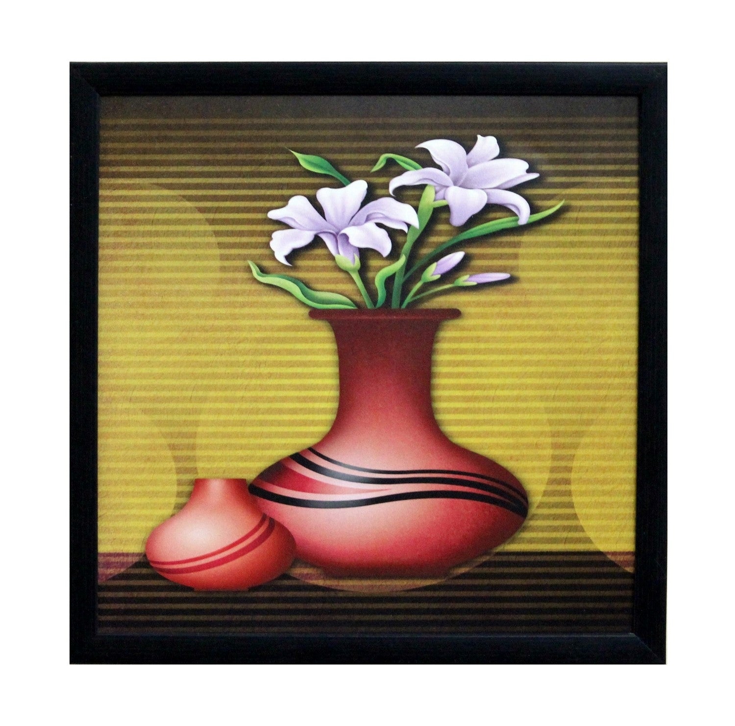 Abstract Pot and Flower Theme Satin Matt Texture UV Art Painting Kafalo