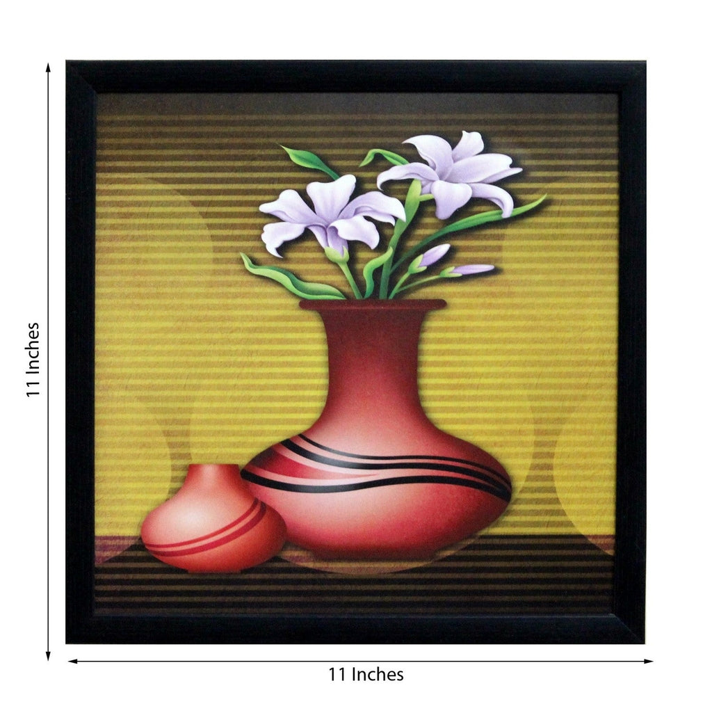Abstract Pot and Flower Theme Satin Matt Texture UV Art Painting Kafalo