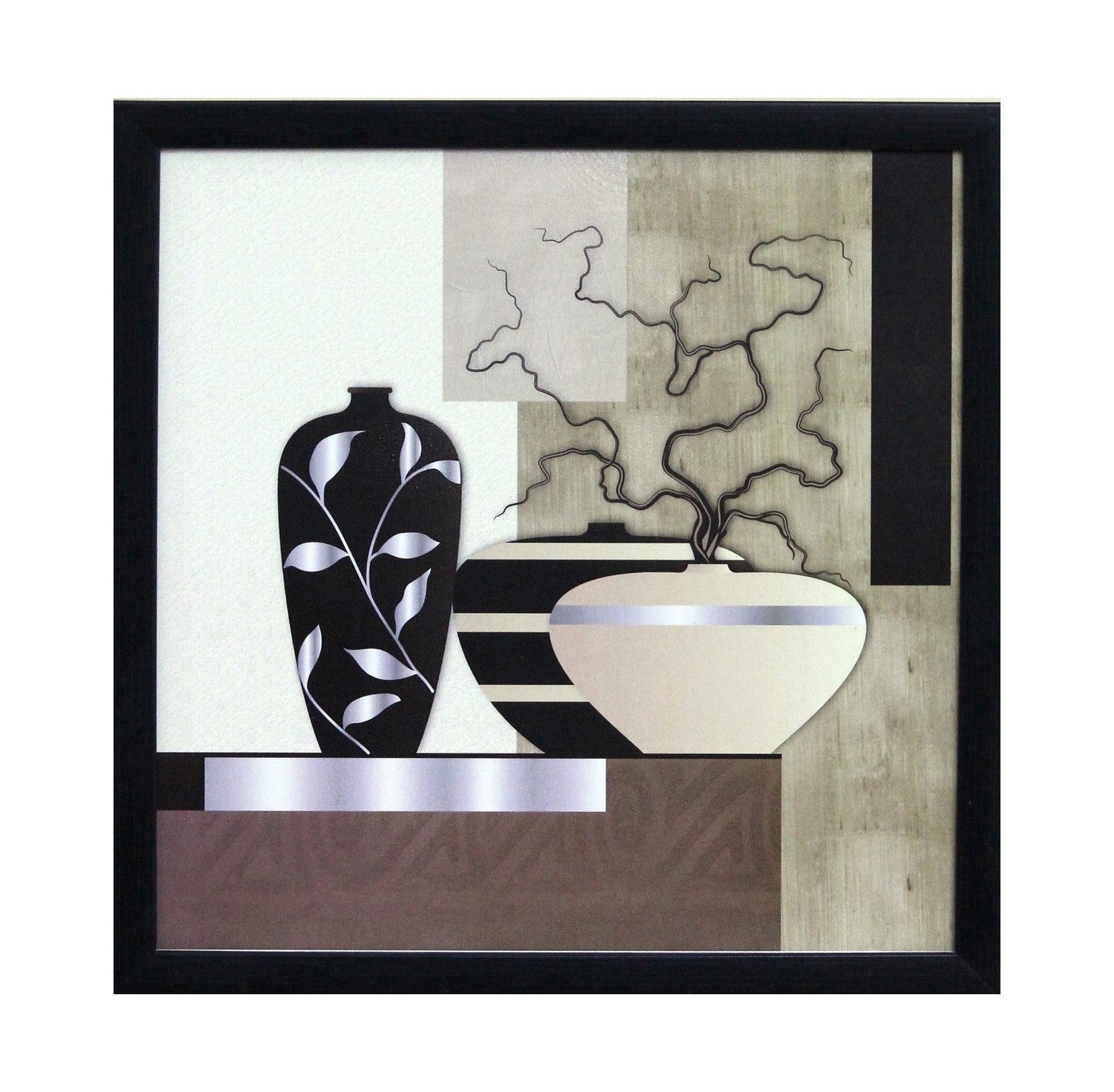 Abstract Pots Theme Satin Matt Texture UV Art Painting Kafalo