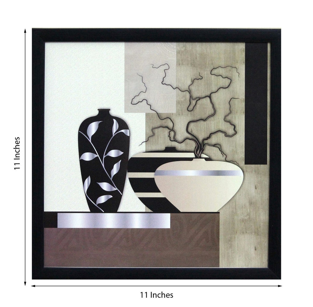 Abstract Pots Theme Satin Matt Texture UV Art Painting Kafalo