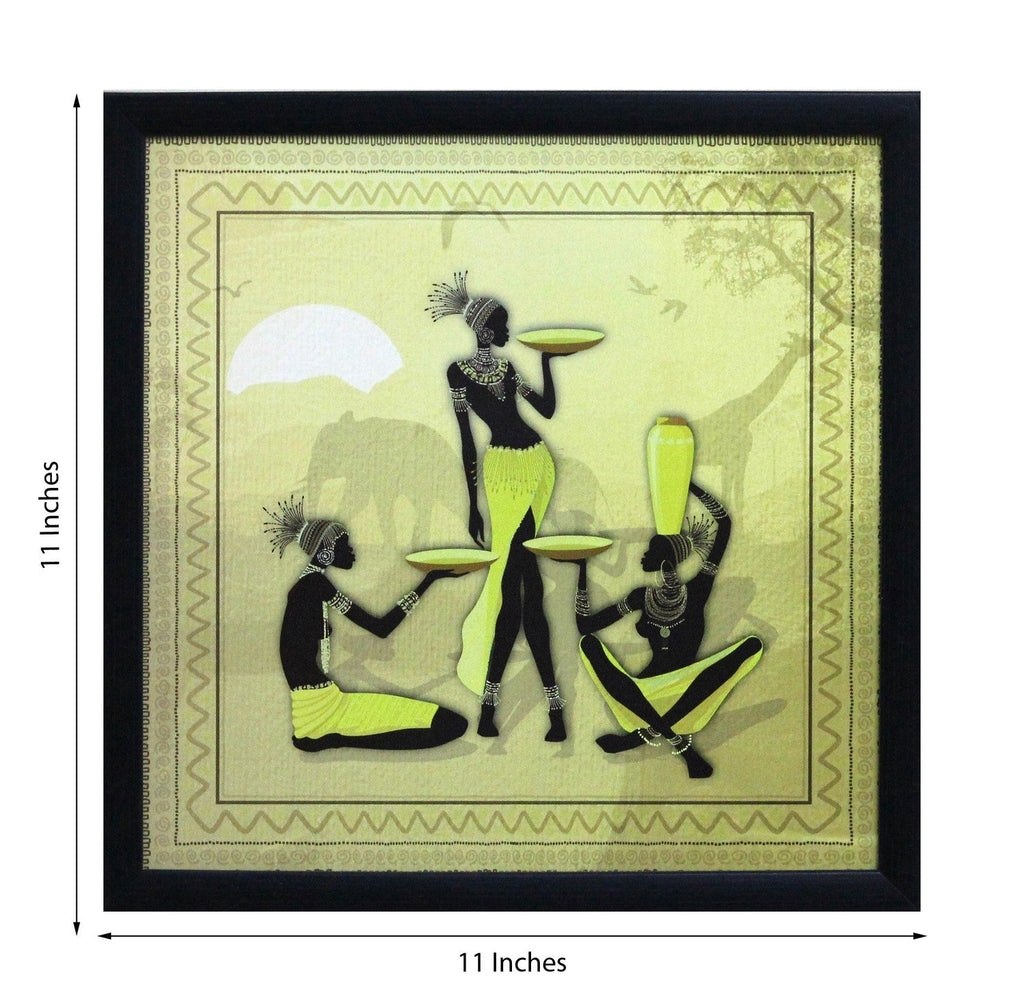 Tribal Ladies Group Satin Matt Texture UV Art Painting Kafalo