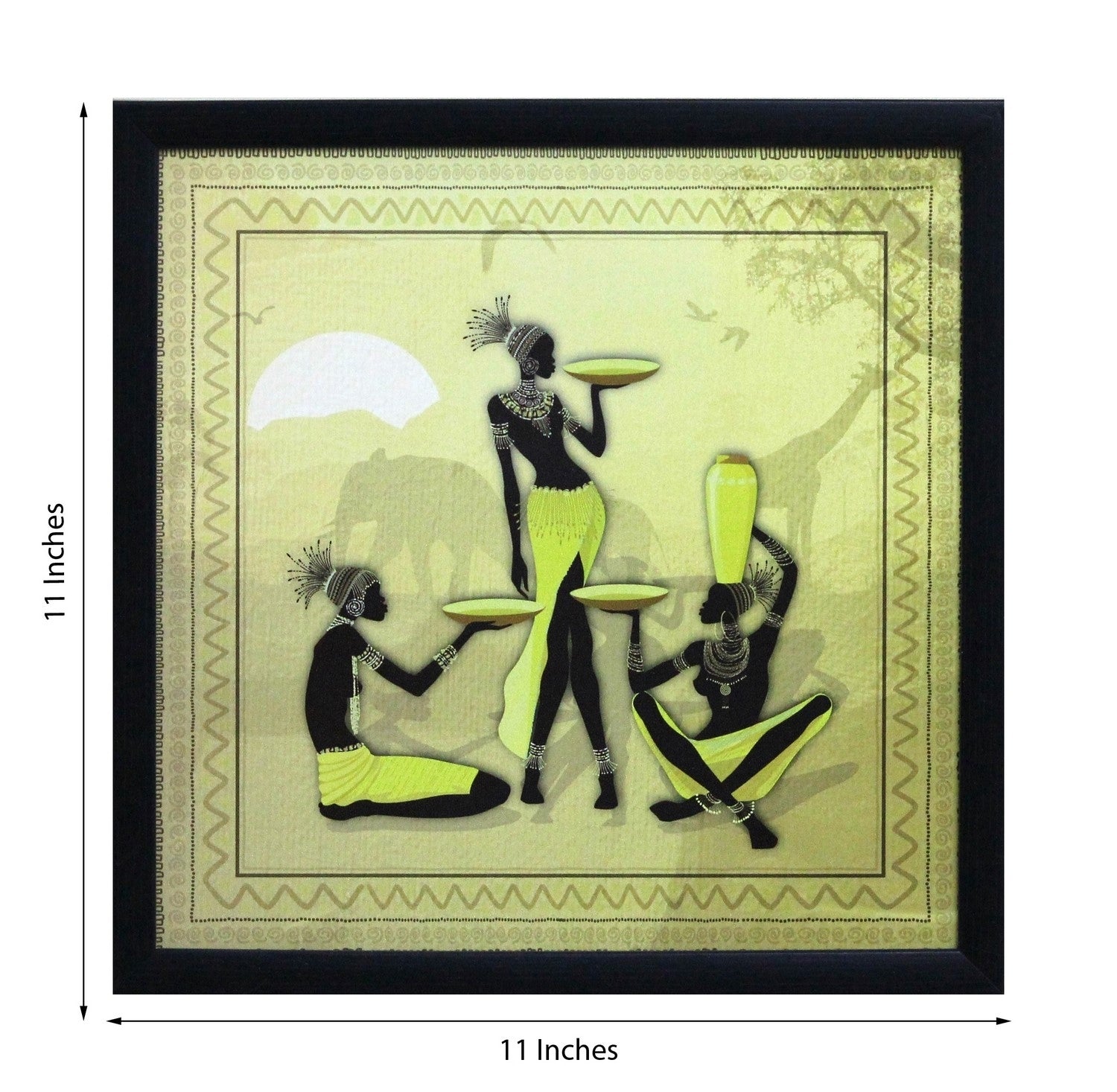 Tribal Ladies Group Satin Matt Texture UV Art Painting Kafalo