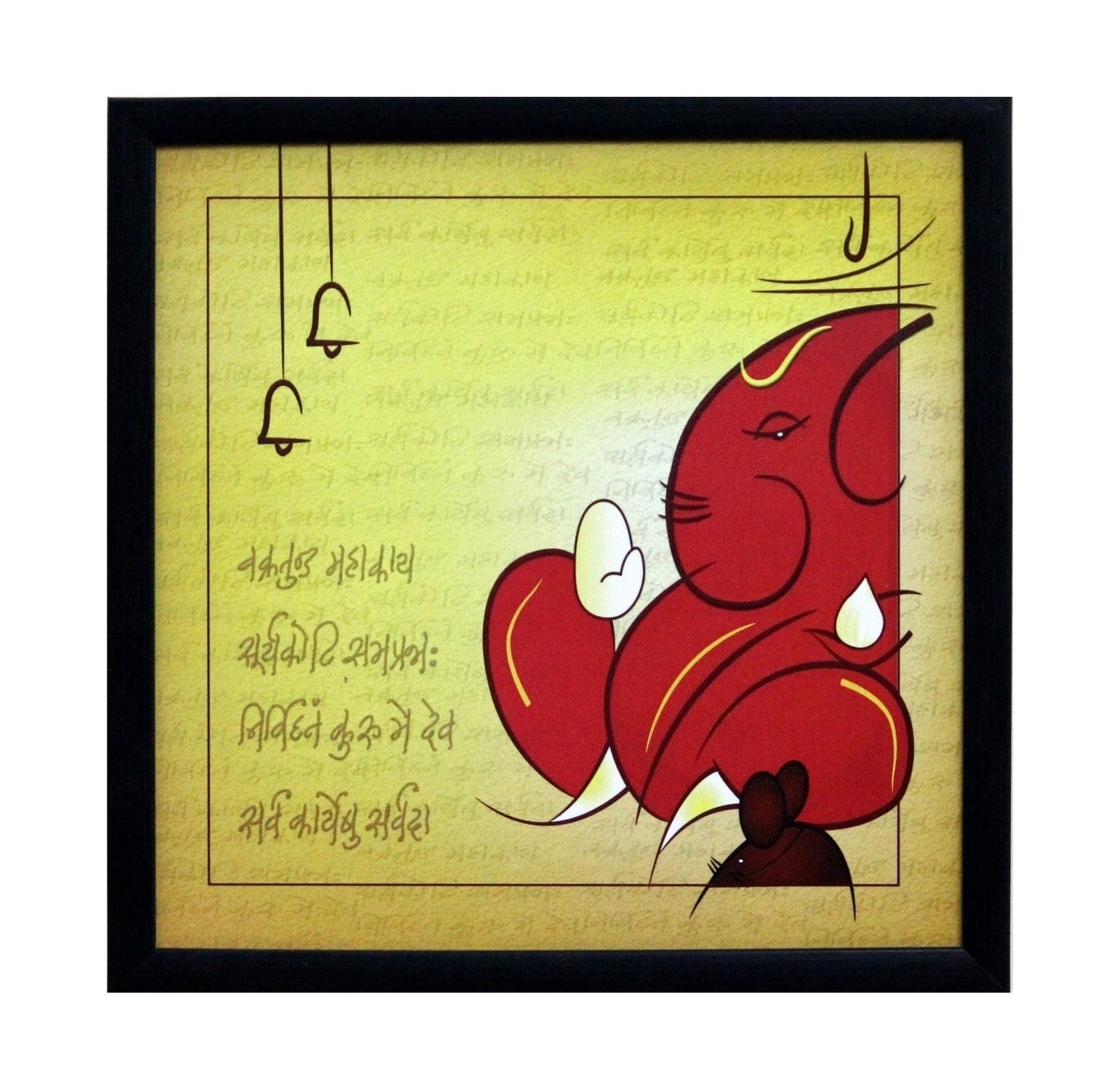 Vakratund Ganesha Satin Matt Texture UV Art Painting Kafalo