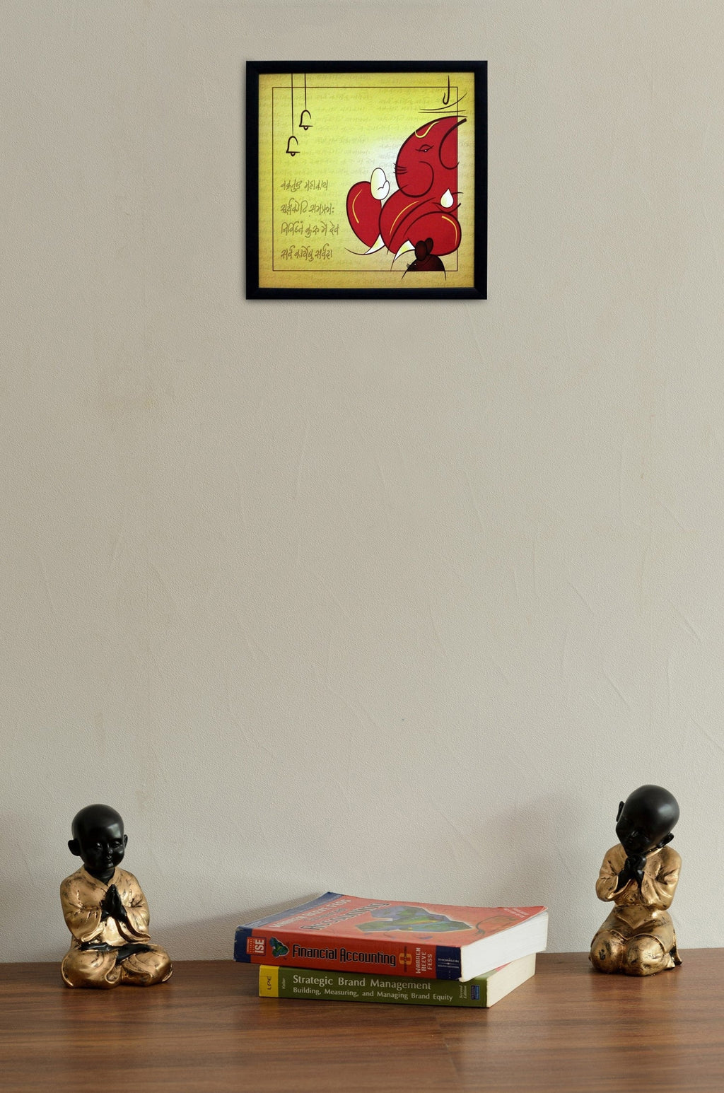 Vakratund Ganesha Satin Matt Texture UV Art Painting Kafalo