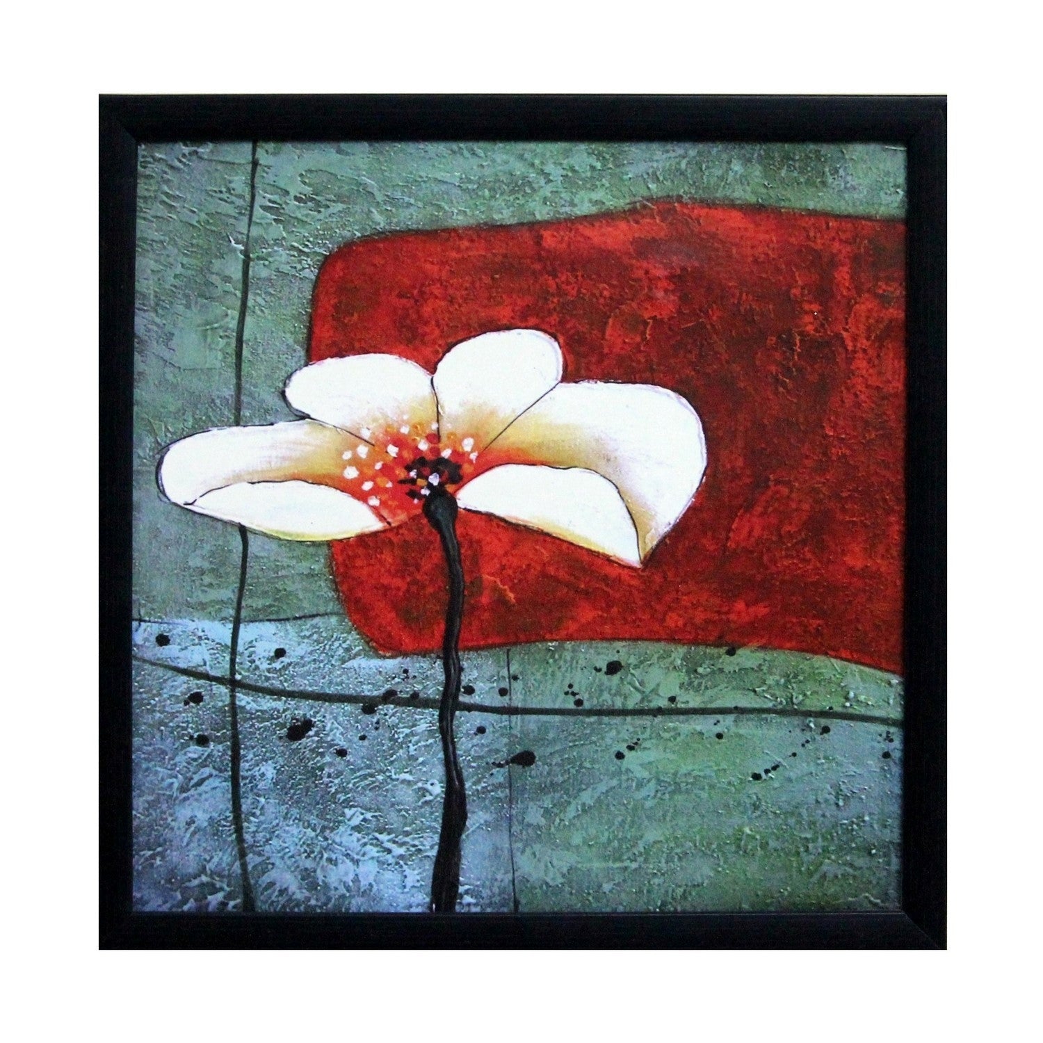 Beautiful White Flower Satin Matt Texture UV Art Painting Kafalo