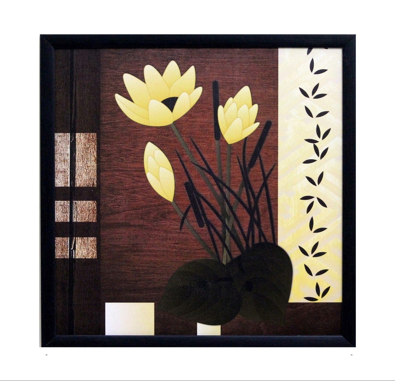 Beautiful Yellow Flower Satin Matt Texture UV Art Painting Kafalo