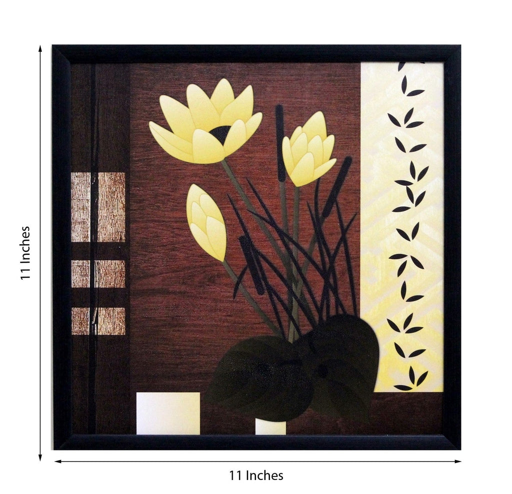 Beautiful Yellow Flower Satin Matt Texture UV Art Painting Kafalo