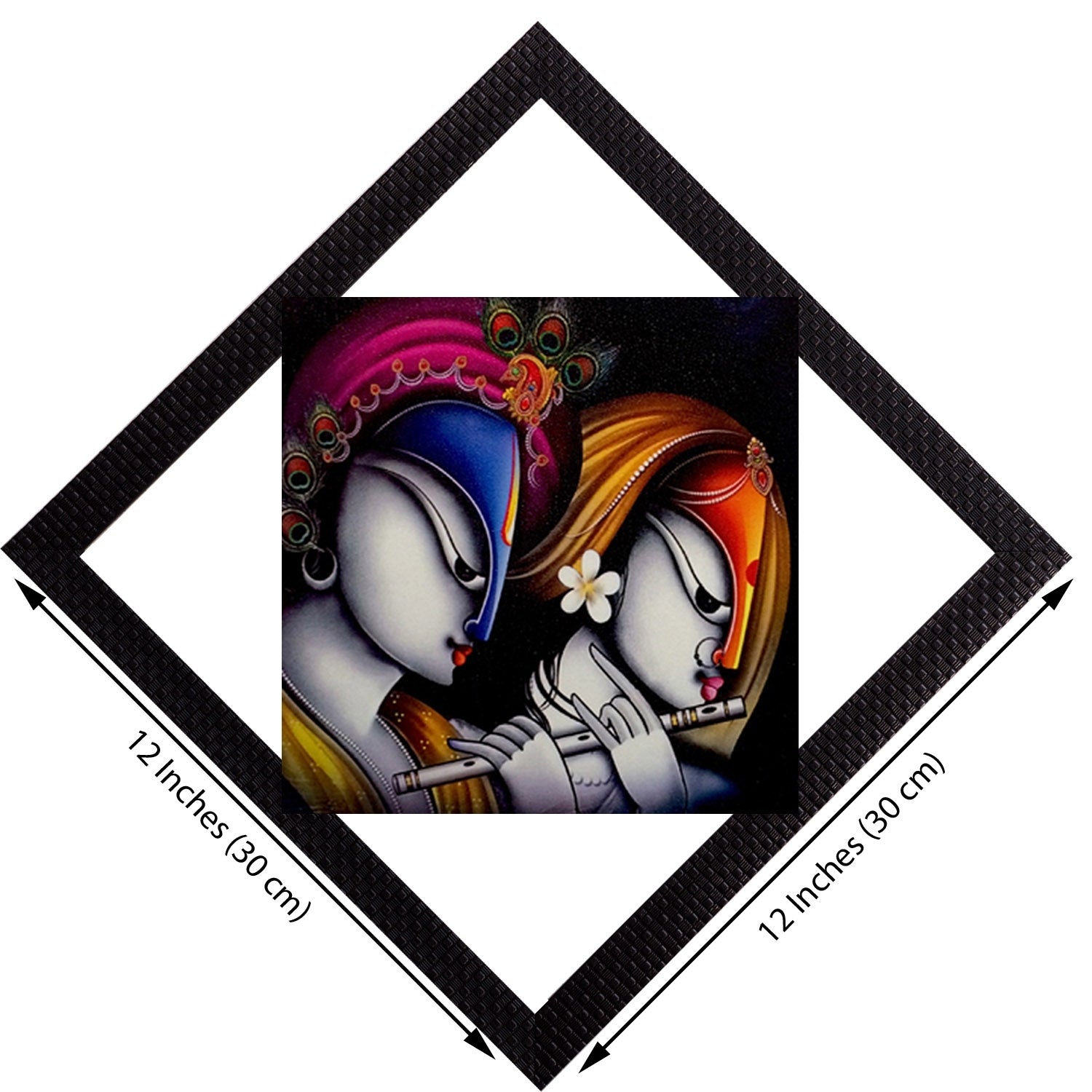 Radha Krishna Satin Matt Texture UV Art Painting Kafalo