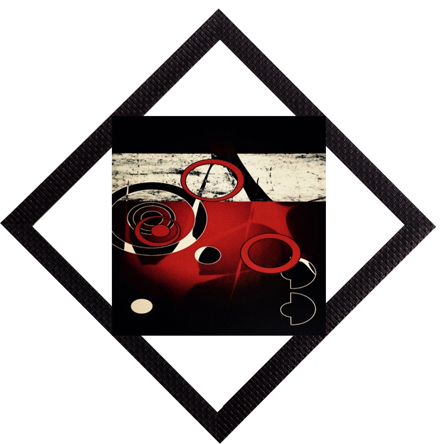 Red & white Abstract Satin Matt Texture UV Art Painting Kafalo