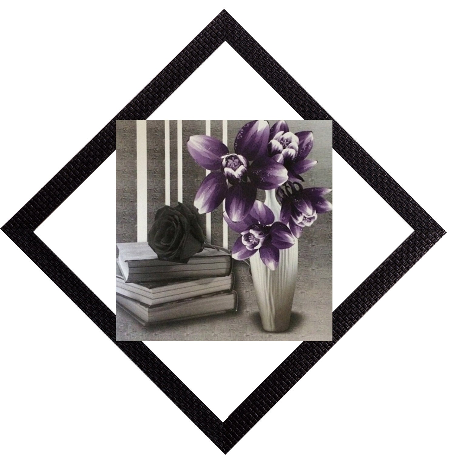 Vase & Books Satin Matt Texture UV Art Painting Kafalo