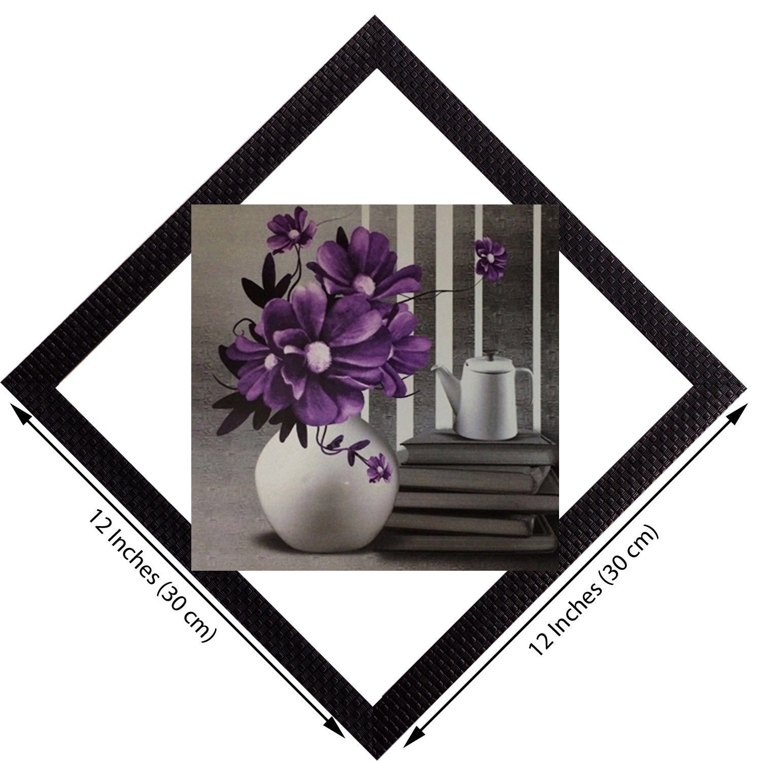Vase & Purple Flowers Satin Matt Texture UV Art Painting Kafalo