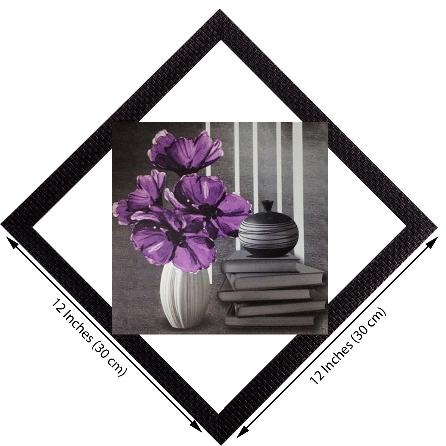 Vase Books & Flowers Satin Matt Texture UV Art Painting Kafalo