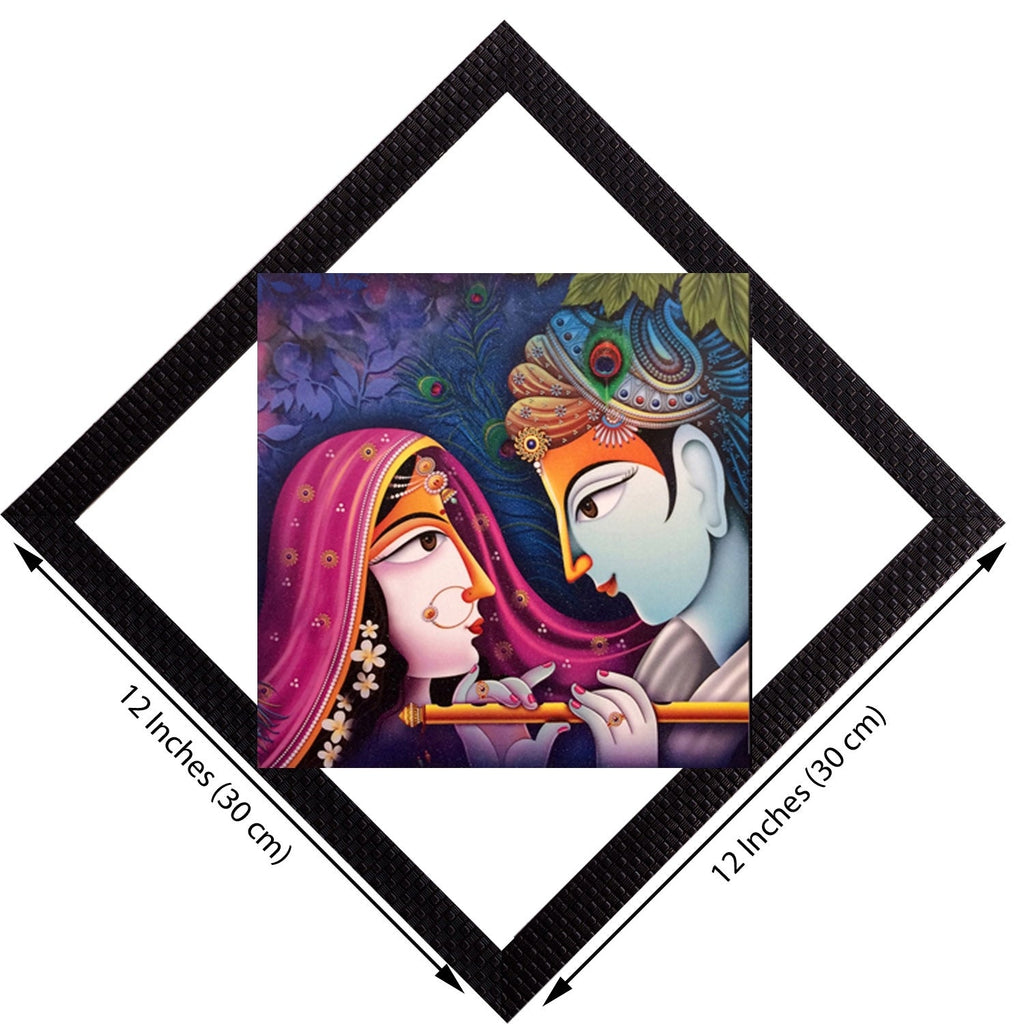 Radha Krishna & Flute Satin Matt Texture UV Art Painting Kafalo