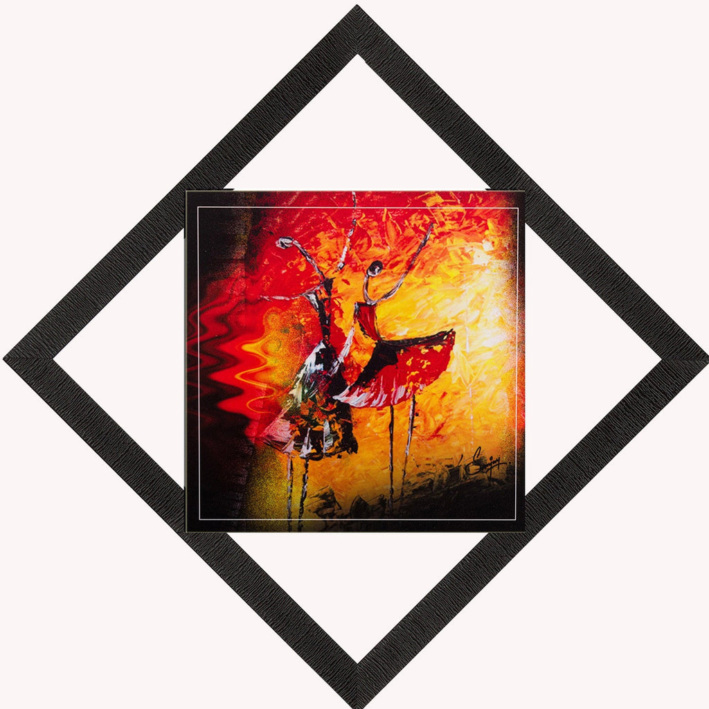 Colorful Dancing Figurine Satin Matt Texture UV Art Painting Kafalo