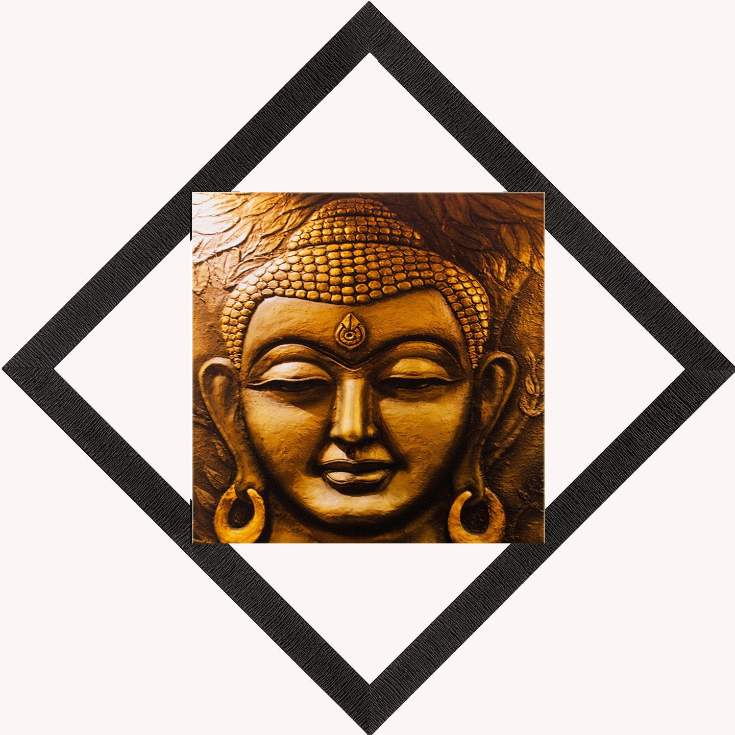 Face Of Lord Buddha Painting Digital Printed Religious Wall Art Kafalo