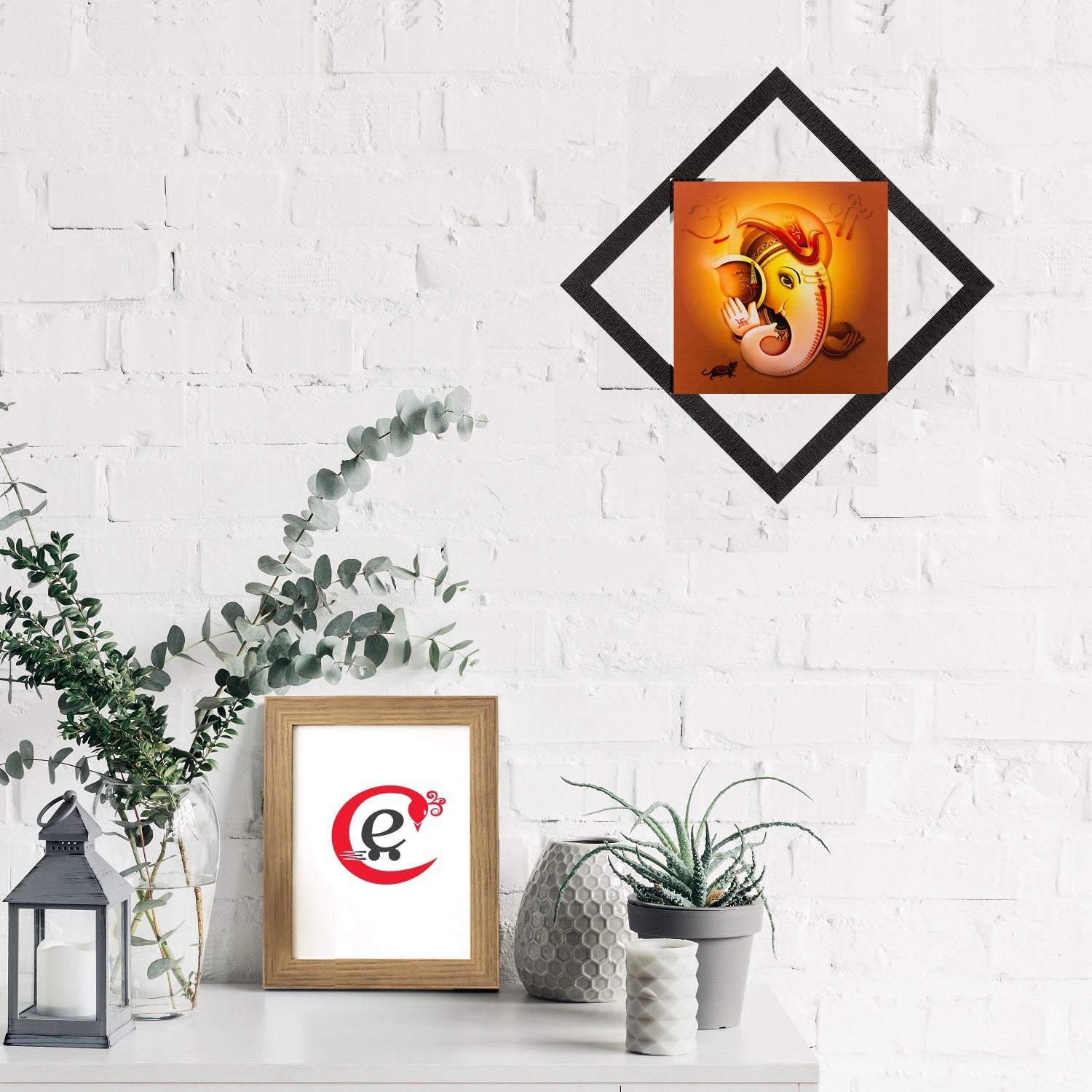 Face Of Lord Ganesha Satin Matt Texture UV Art Painting Kafalo