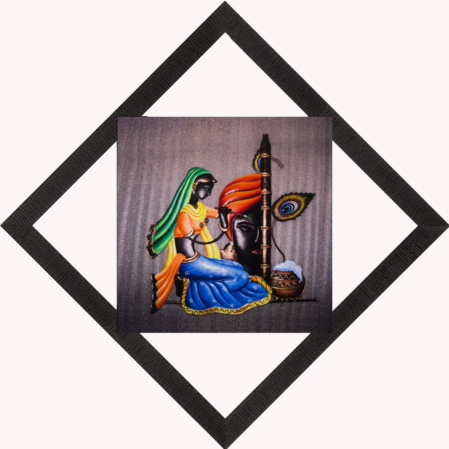 Woman With Instrument Satin Matt Texture UV Art Painting Kafalo