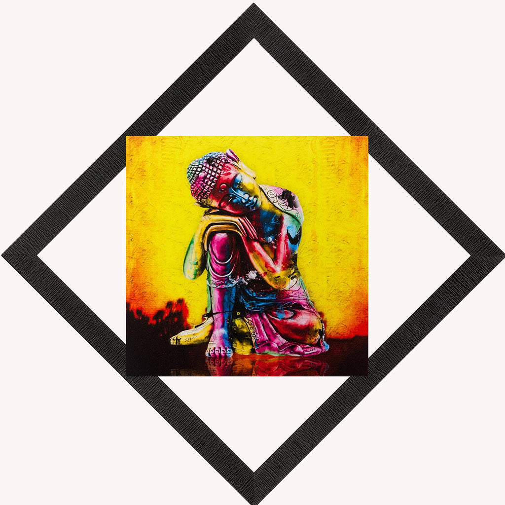 Resting Buddha On Knee Painting Digital Printed Religious Wall Art Kafalo
