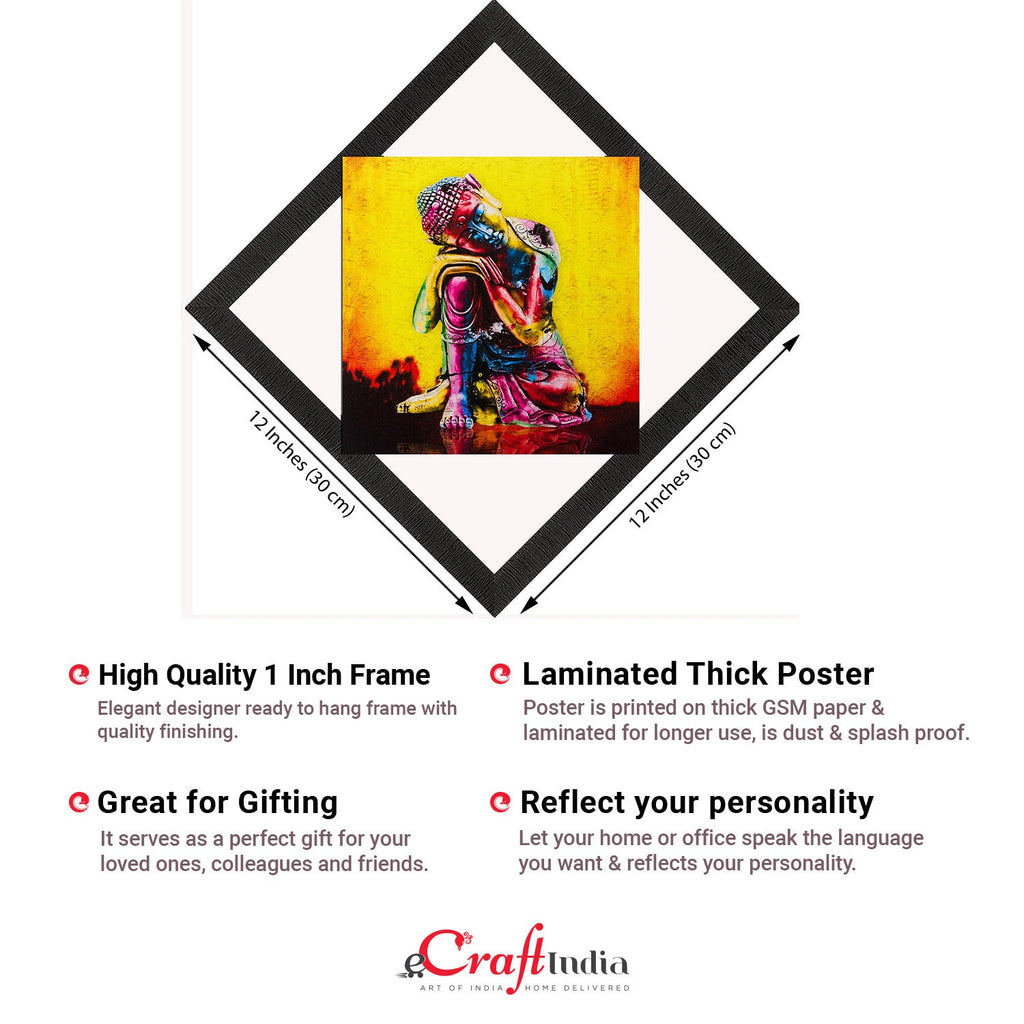 Resting Buddha On Knee Painting Digital Printed Religious Wall Art Kafalo