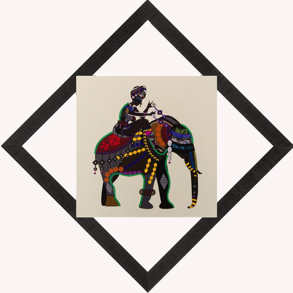 Elephant Ride Satin Matt Texture UV Art Painting Kafalo