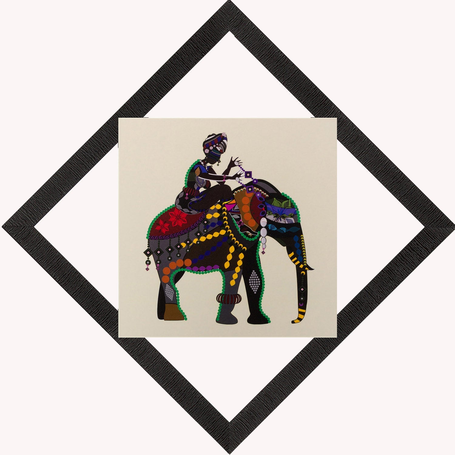 Elephant Ride Satin Matt Texture UV Art Painting Kafalo