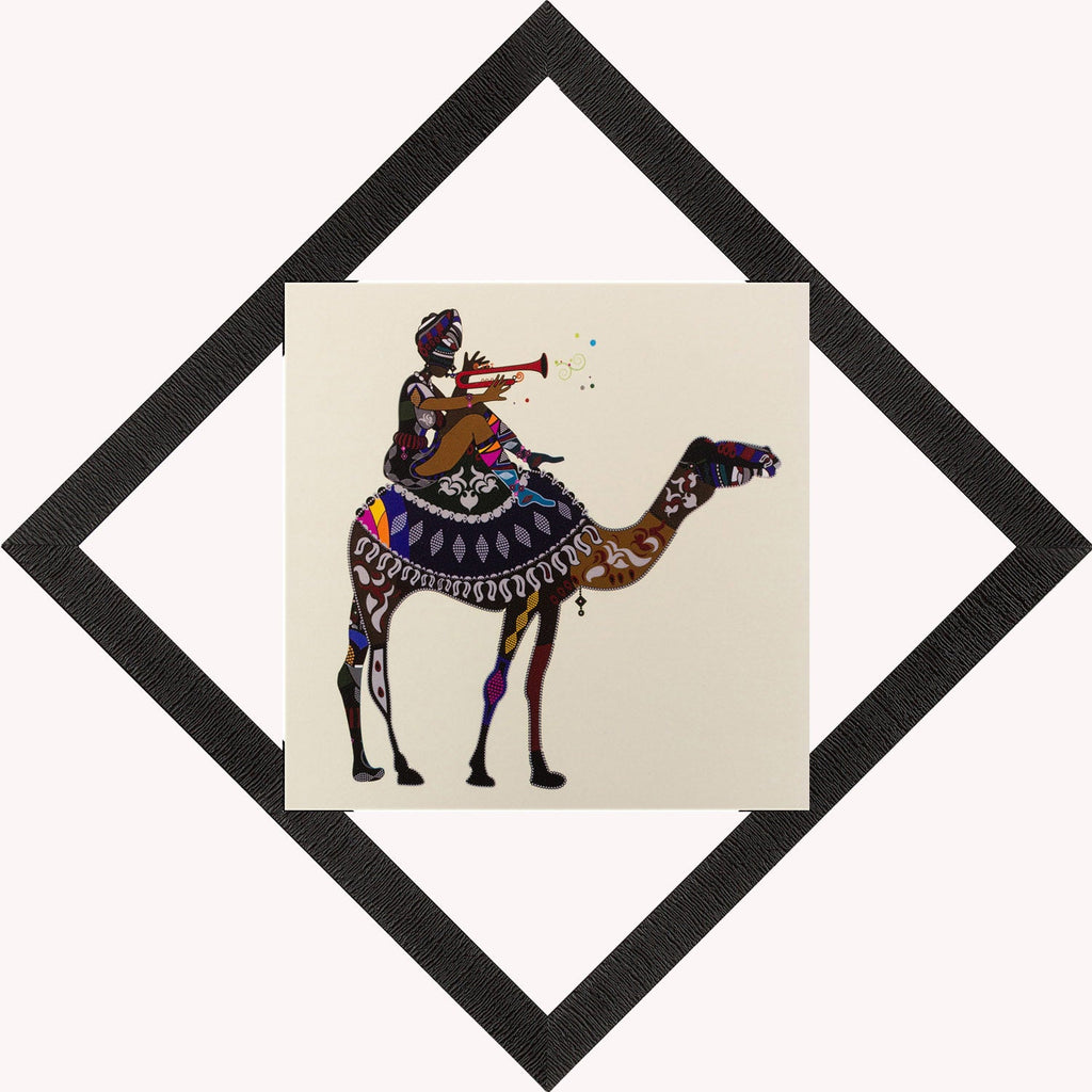 Decorated Camel Satin Matt Texture UV Art Painting Kafalo